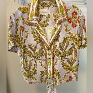 Anthropologie Crop Top Maeve Medallion Print